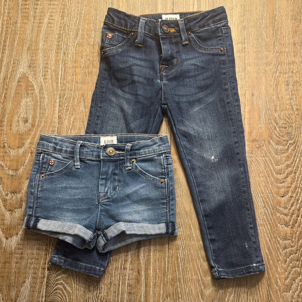 Hudson Jeans Kids Dark Blue Denim Jean & Shorts Bundle